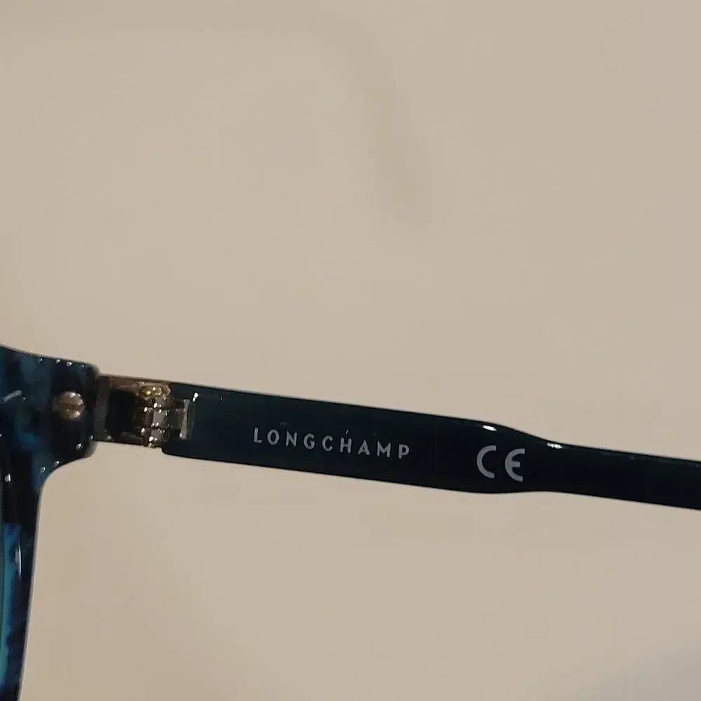 Longchamp Women's Cat Eye Sunglasses Blue/Black LO612S 421 54x16x140 with case